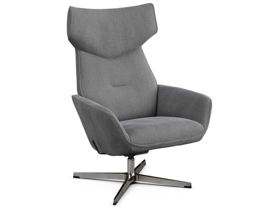 Palma Yeti Light Gray Fabric Upholstered Recliner