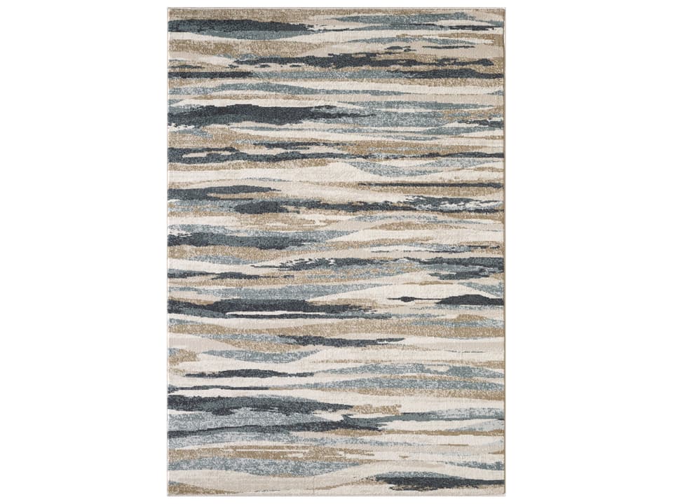 Avalon Ivory Blue Traditional Landscapes Area Rug