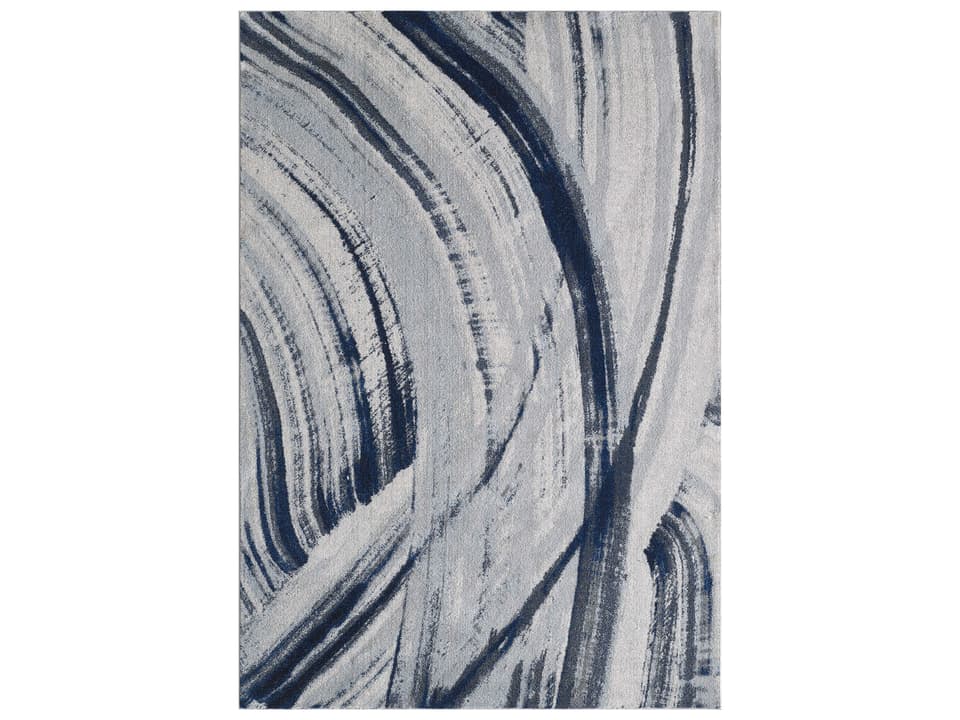 Illusions Abstract Machine-Woven Area Rug in Ivory Blue
