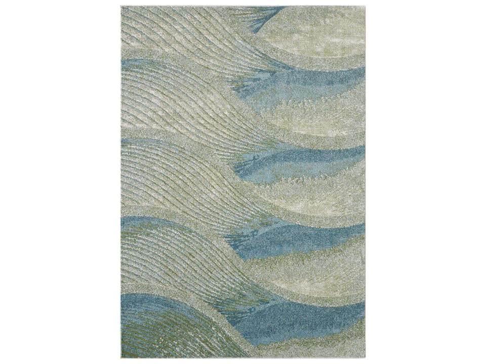 Illusions Abstract Area Rug Ocean Breeze Design