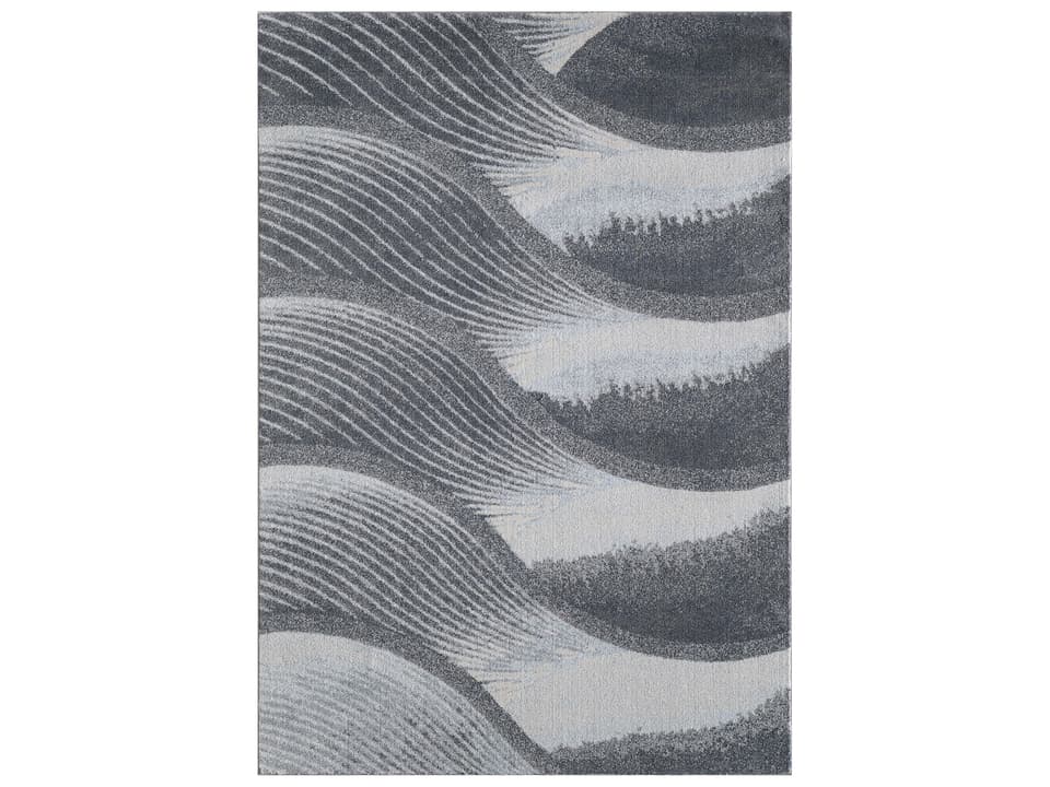 Illusions Abstract Area Rug in Grey Blue
