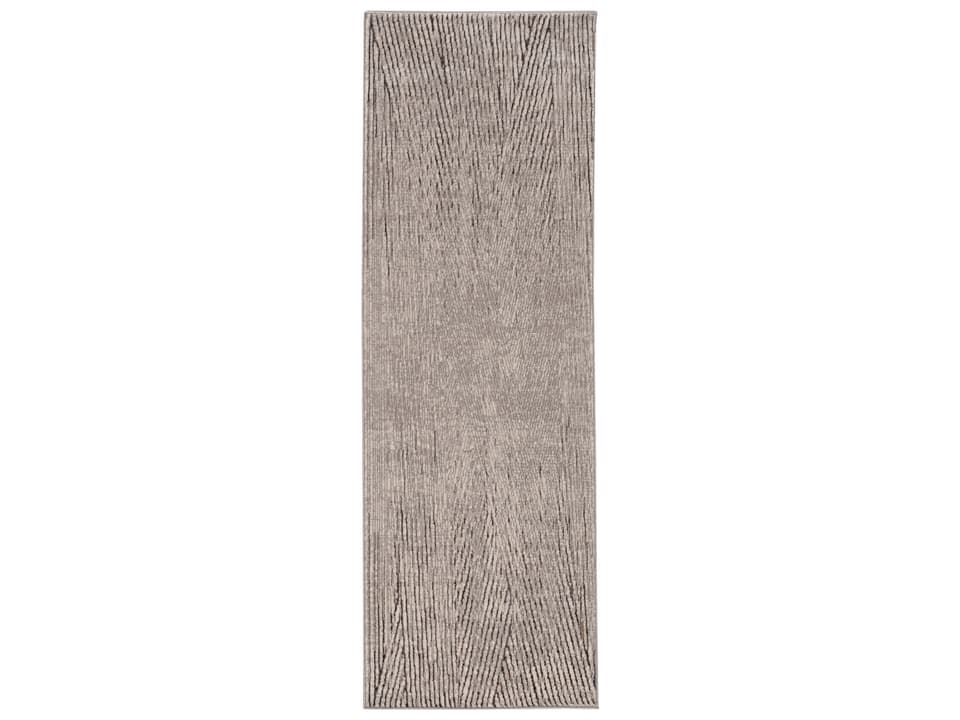 Inspire Striped Runner Area Rug in Ivory and Grey