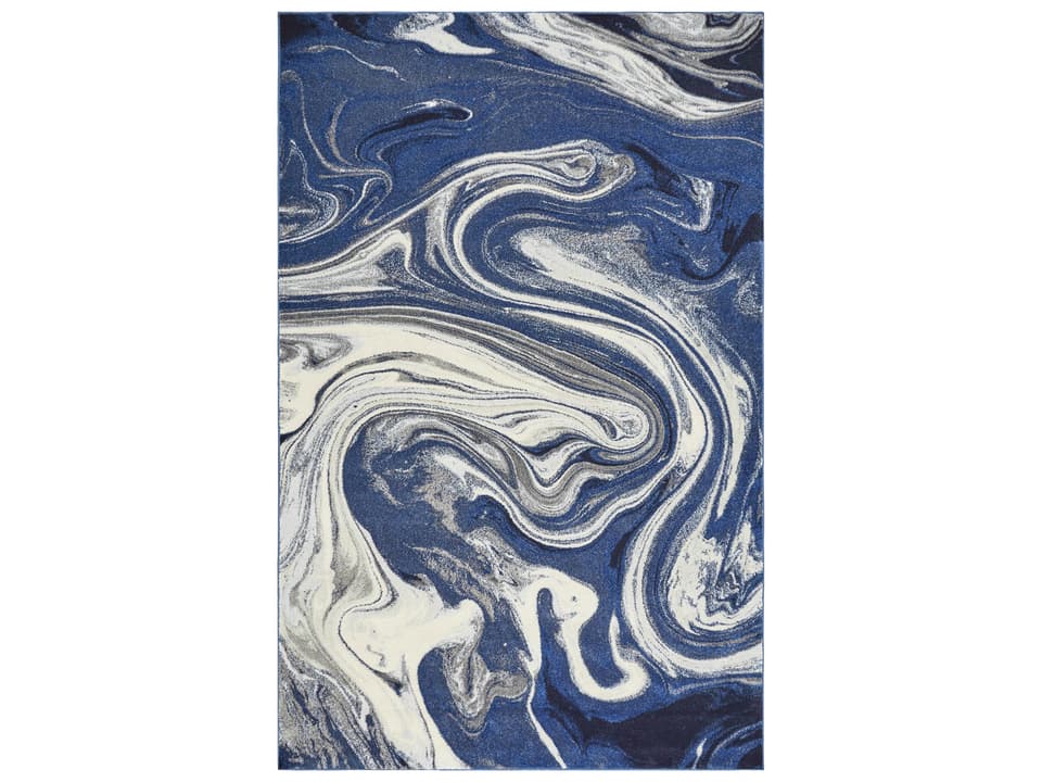 Watercolors Abstract Area Rug in Blue