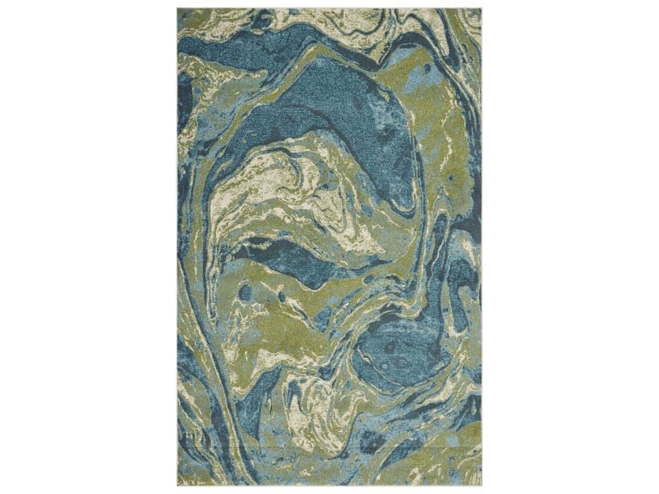 Watercolors Abstract Teal Area Rug