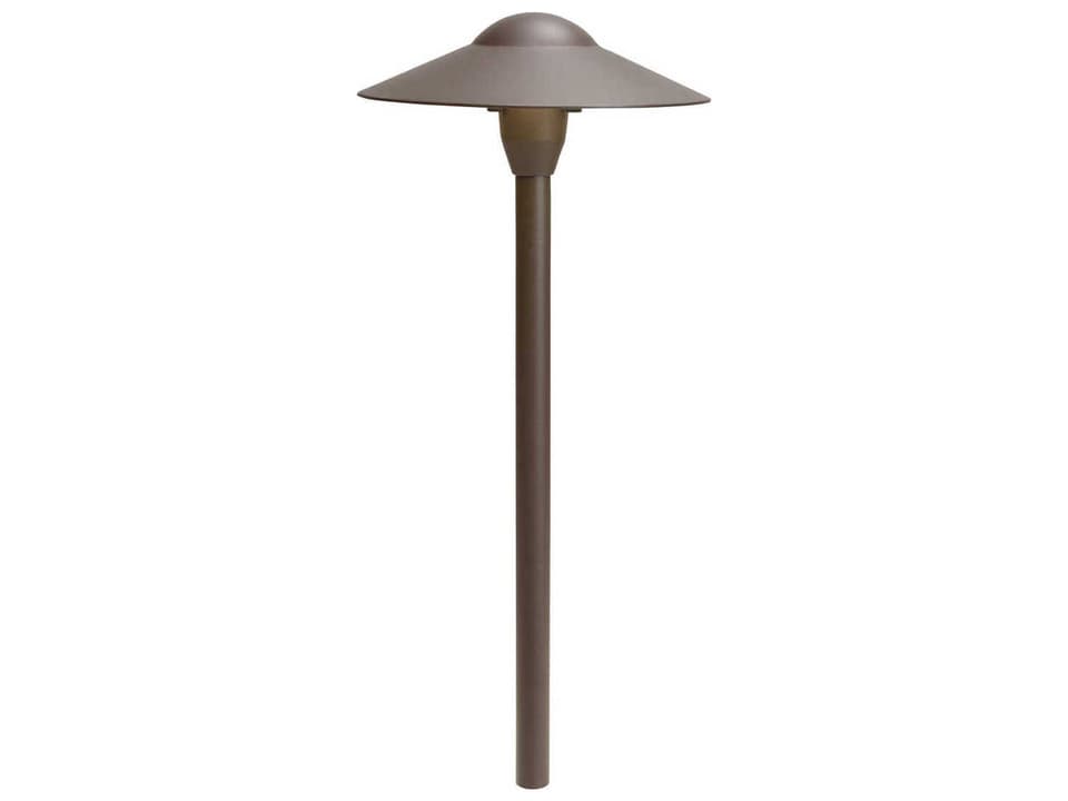 1-Light Dome Outdoor Path Light in Textured Architectural Bronze