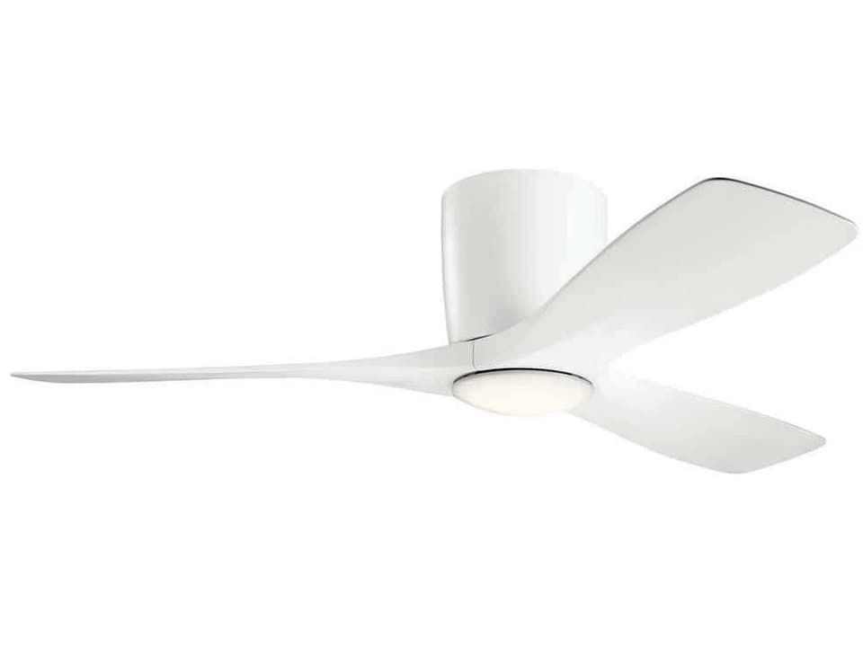 Volos 48-Inch 3-Blade Hugger LED Ceiling Fan in Matte White