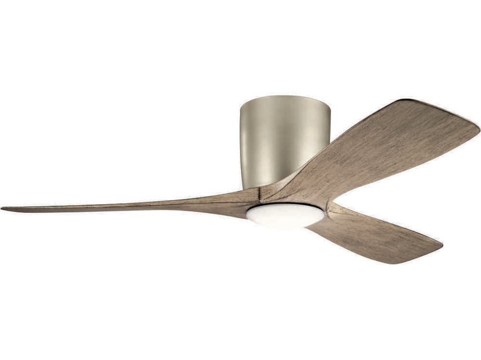 Volos 48-Inch 3-Blade Indoor LED Hugger Ceiling Fan in Brushed Nickel
