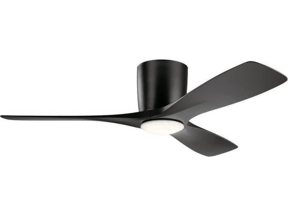 Volos 48-Inch 3-Blade Indoor Hugger Ceiling Fan in Satin Black