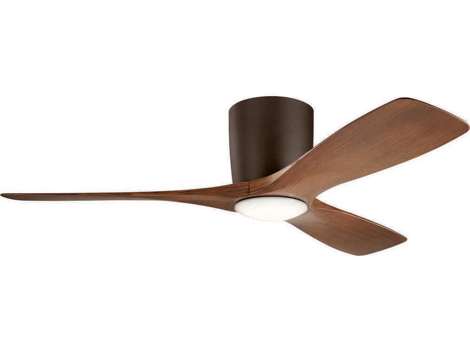 Volos 48-Inch 3-Blade Hugger LED Ceiling Fan in Satin Natural Bronze