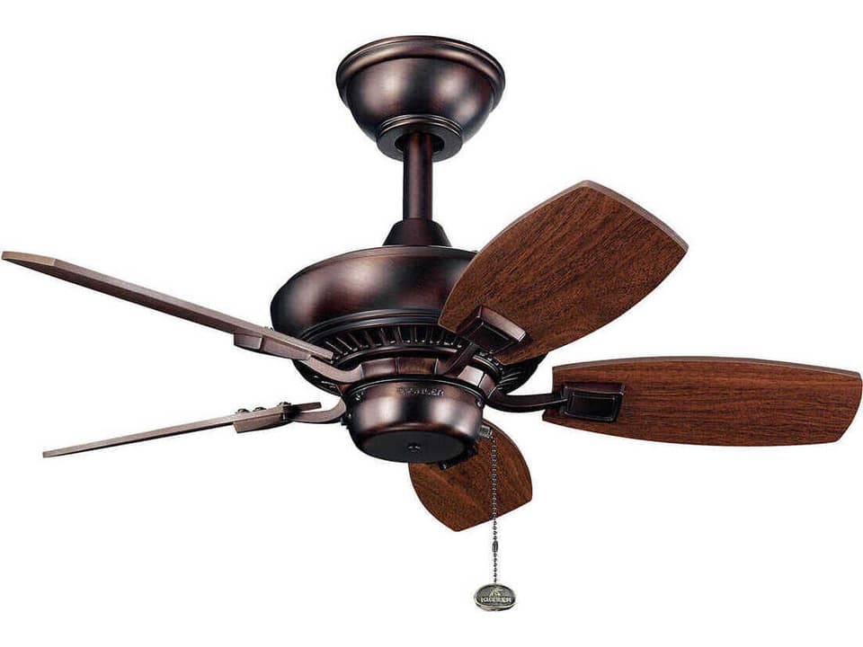 Canfield 30-Inch 5-Blade Damp Rated Ceiling Fan in Oil Brushed Bronze