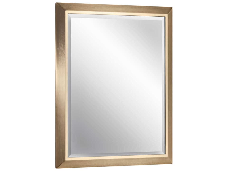 24x30 Inch Rectangular Wall Mirror in Champagne Bronze