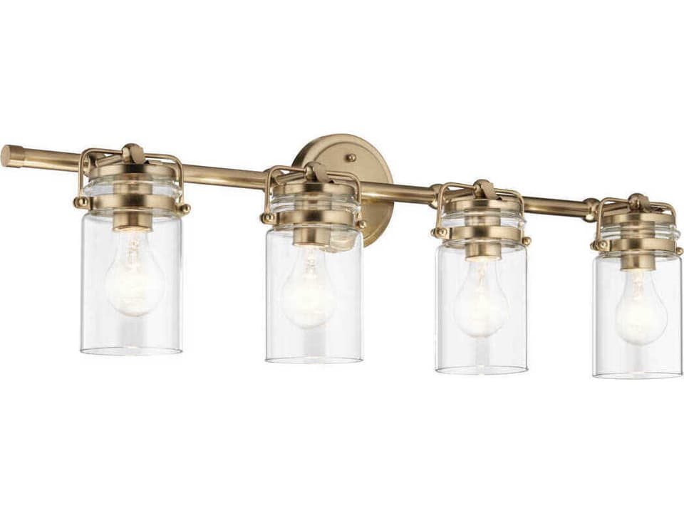 4-Light Brinley Vanity Light in Champagne Bronze with Clear Glass