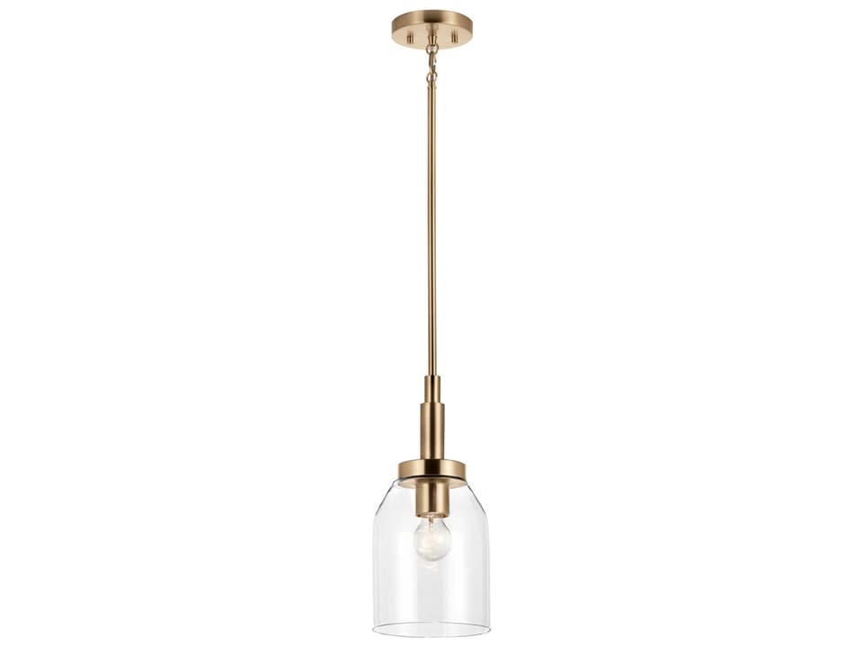 Madden 1-Light Mini Pendant Light in Champagne Bronze with Clear Glass