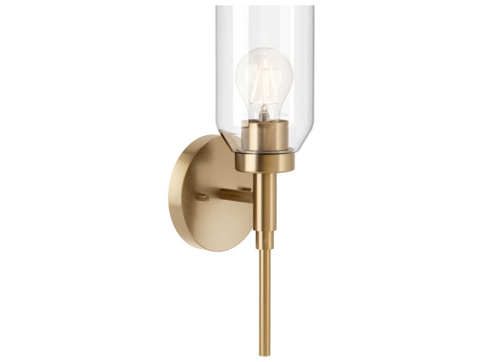 Madden 1-Light Wall Sconce in Champagne Bronze with Clear Glass