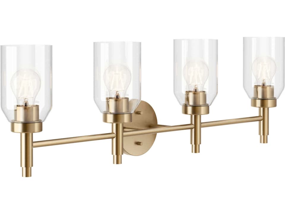 Madden 4-Light Wall Mount Bath Light in Champagne Bronze with Clear Glass