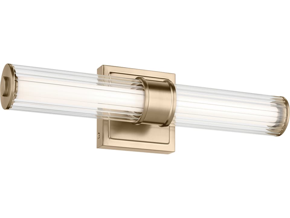 Laurene 19 Inch LED Linear Bath Bar in Champagne Bronze with Fluted Glass