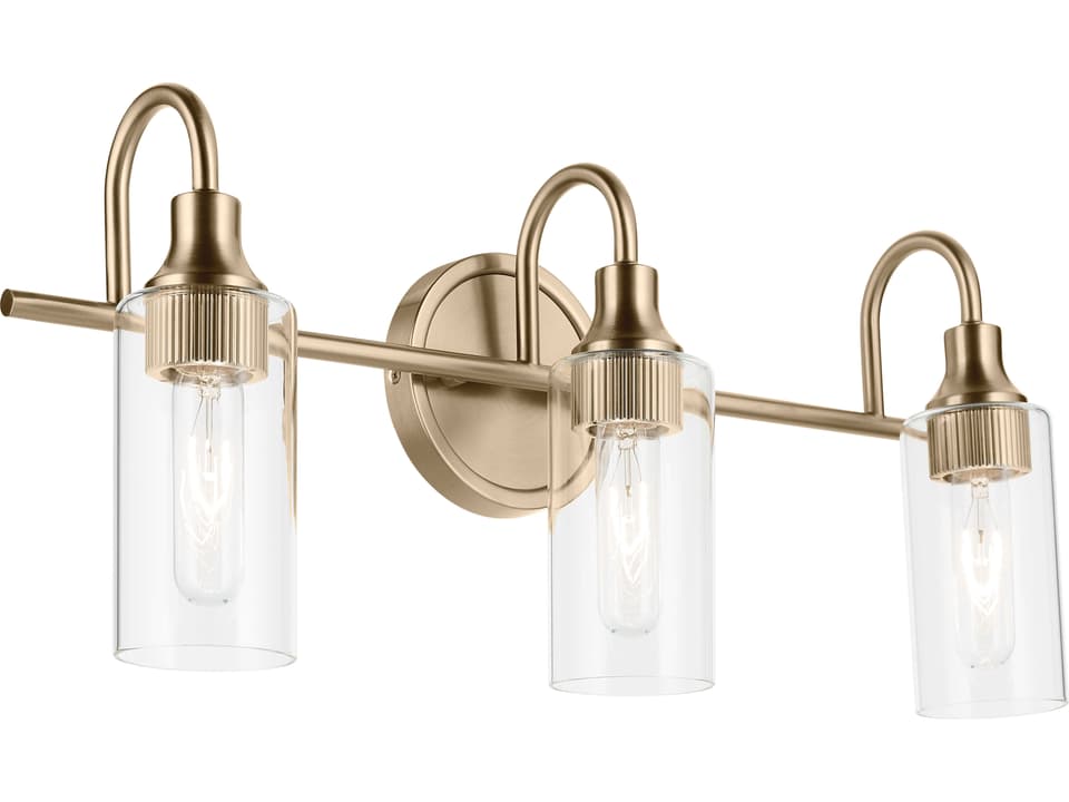 Kavi 3-Light Modern Vanity Light in Champagne Bronze