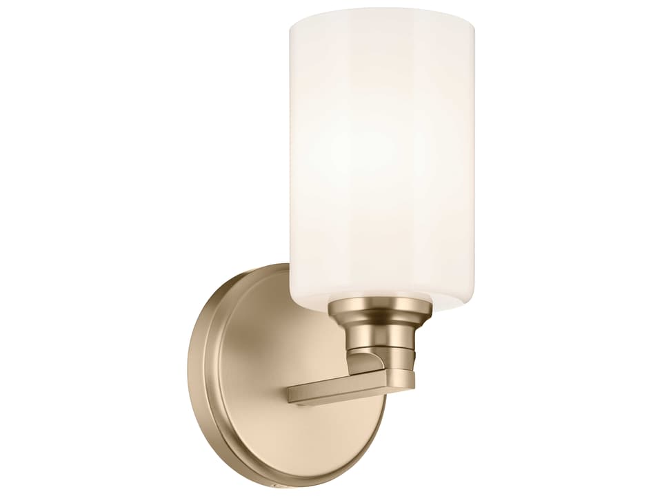 Gioe 1-Light Wall Sconce with Opal Glass in Champagne Bronze