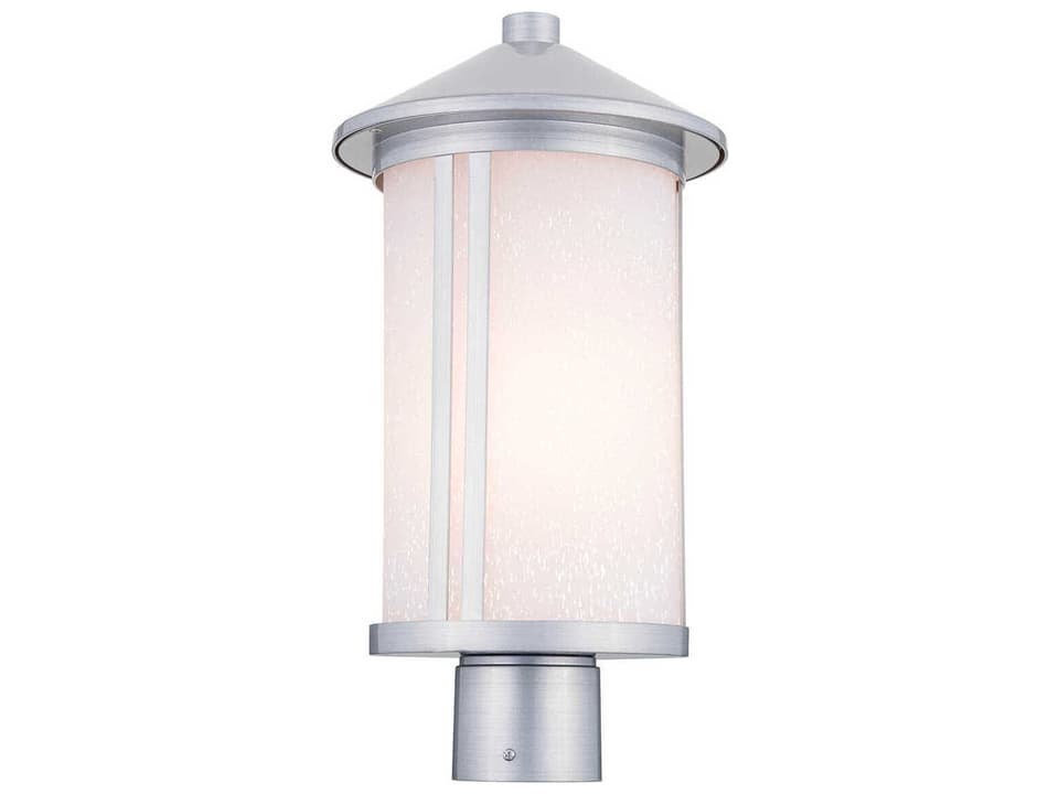 Lombard 1-Light Outdoor Post Lantern in Brushed Aluminum