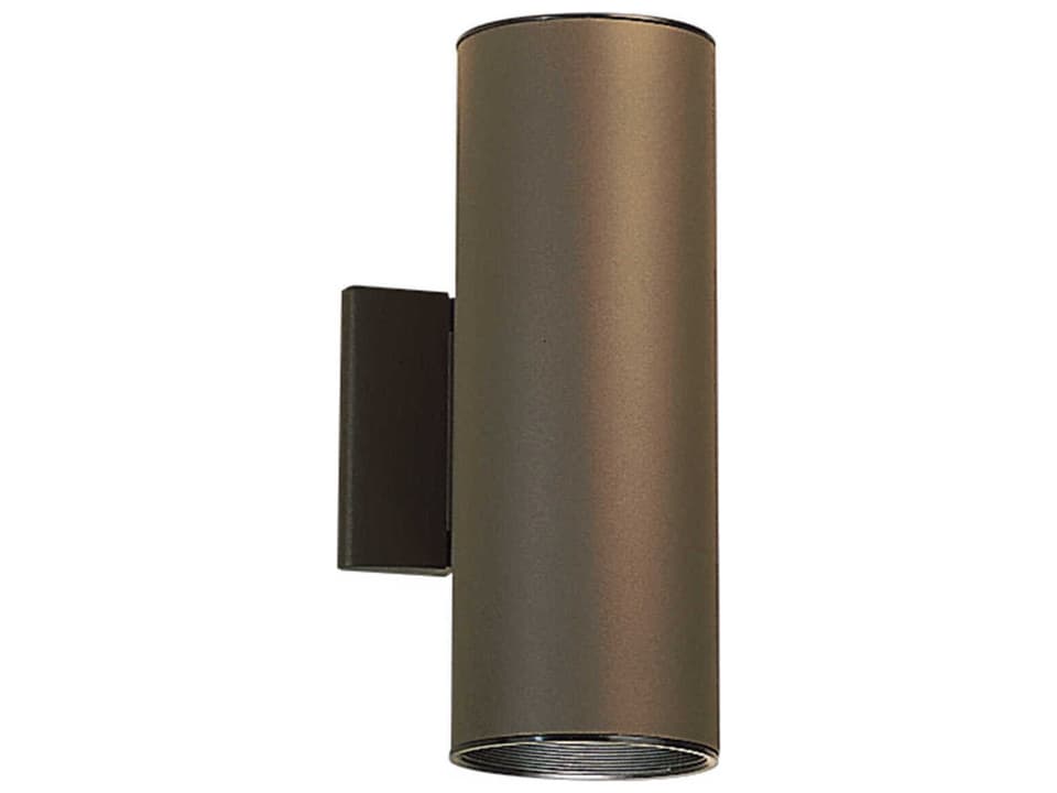 Cylinder 2-Light Outdoor Wall Sconce in Architectural Bronze