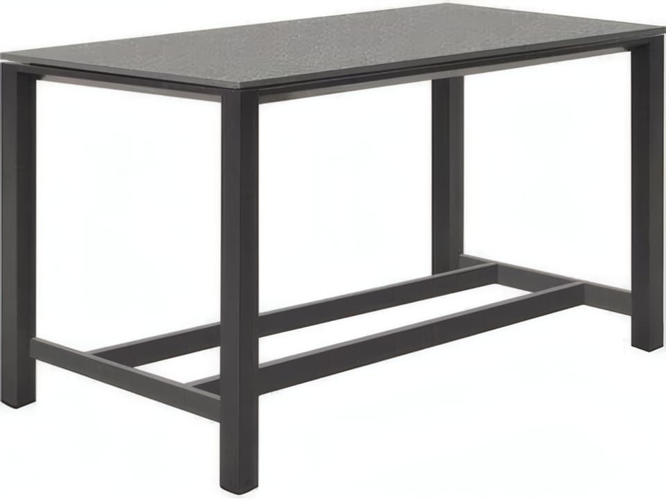 Concept Aluminum Lava Rectangular Ceramic Top Patio Bar Table