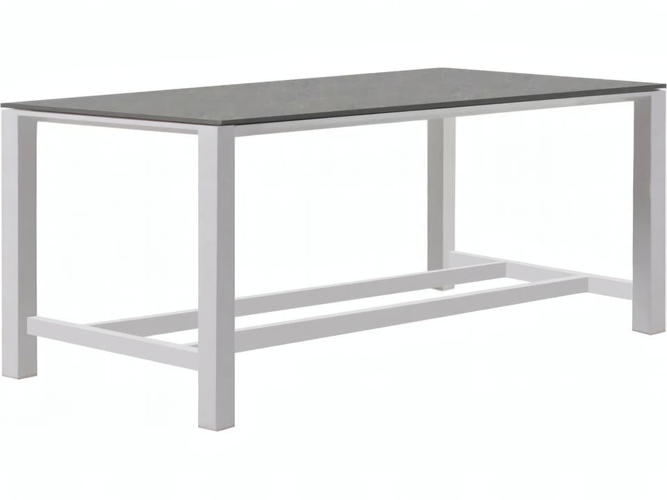 Concept Aluminum White Rectangular Ceramic Top Bar Table