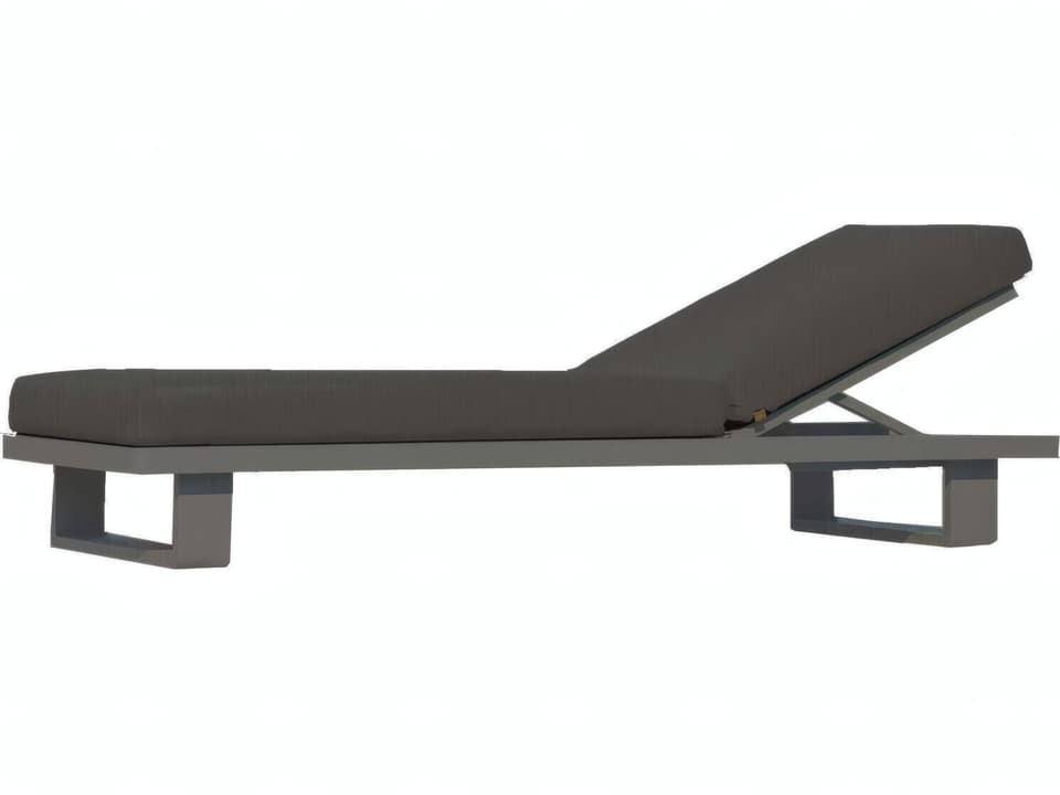 Fitz Roy Aluminum Lava/Matte Gray Patio Chaise Lounge in Natte Charcoal