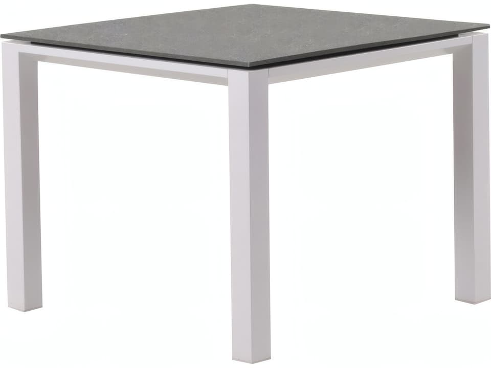 Concept Aluminum White Square Ceramic Top Dining Table