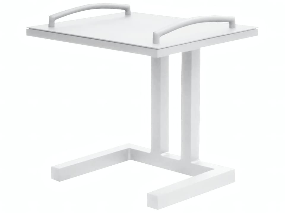 Easy Aluminum Rectangular End Table in White