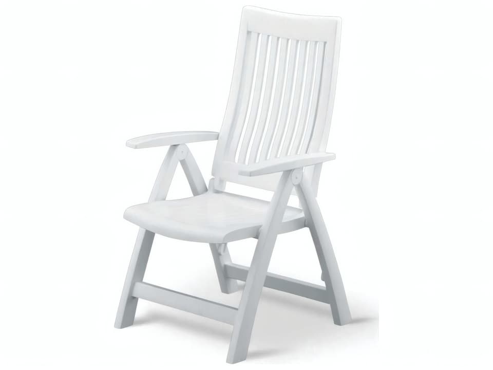Roma Resin White Multi-Position Patio Lounge Chair