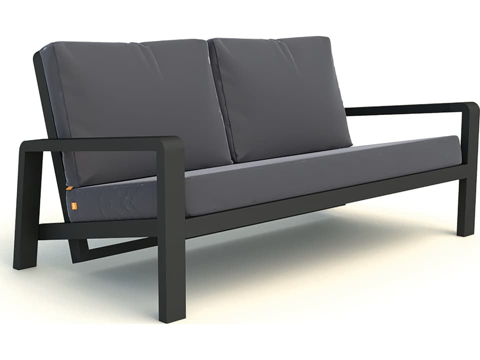 Boston Select Reclining Loveseat in Lava with Natte Charcoal Cushions