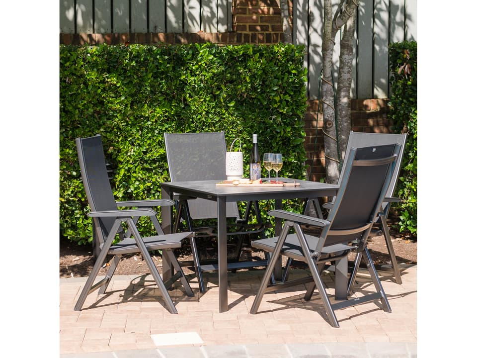 Basic Plus 5-Piece Square Dining Set with Multi-Position Chairs