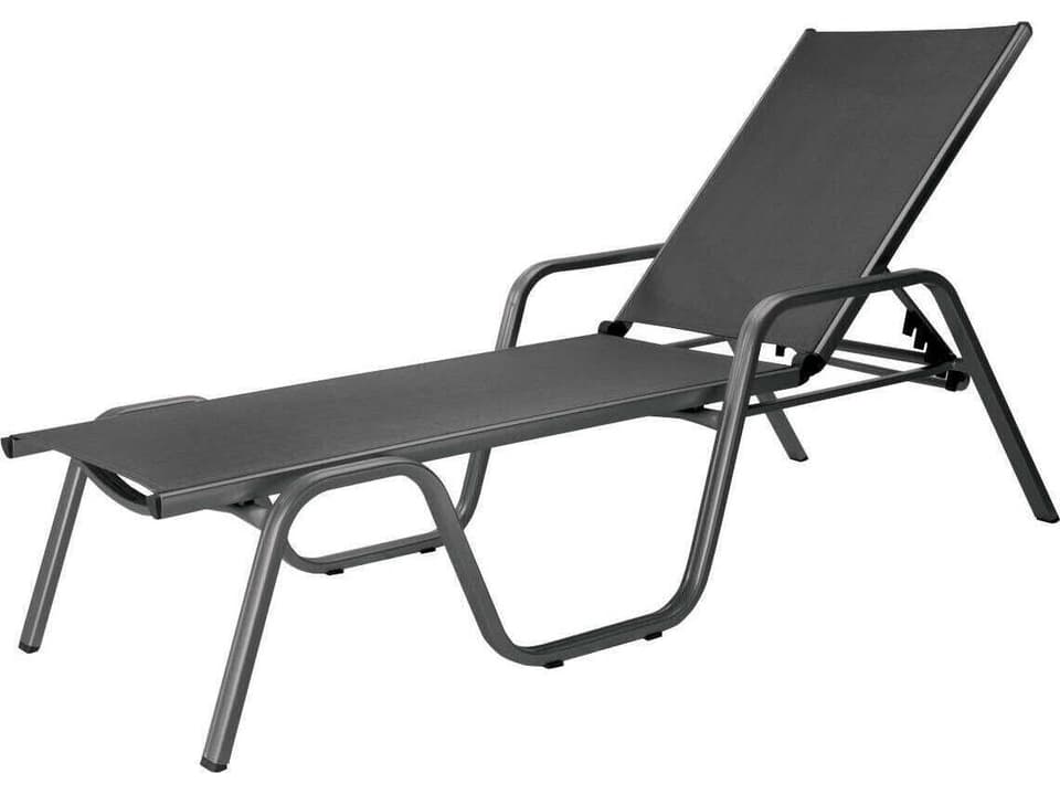 Basic Plus Aluminum Gray Stackable Chaise Lounge