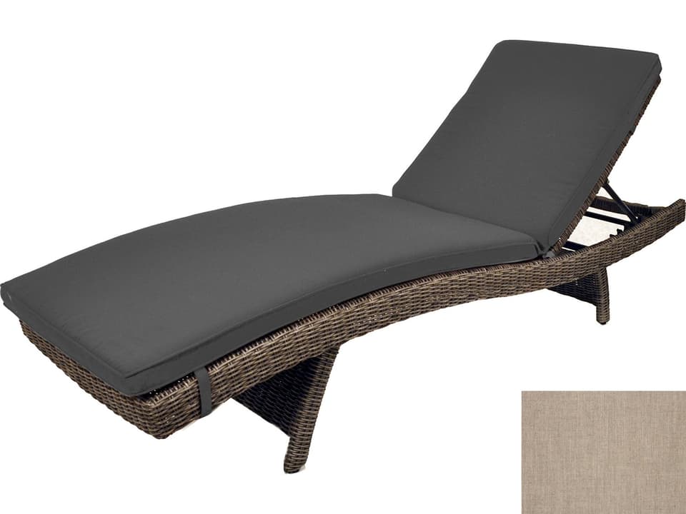 Palma Wicker Multi-Position Chaise Lounge with Sunbrella Cast Ash Cushion