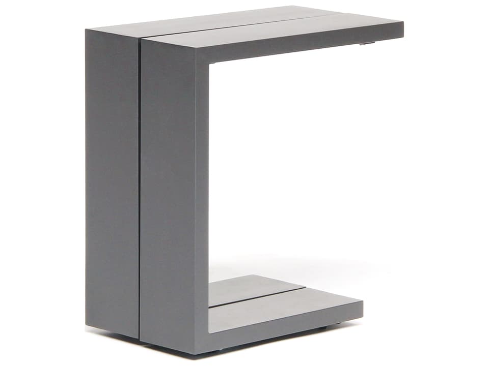 Elba Aluminum Charcoal Rectangular Outdoor Patio End Table
