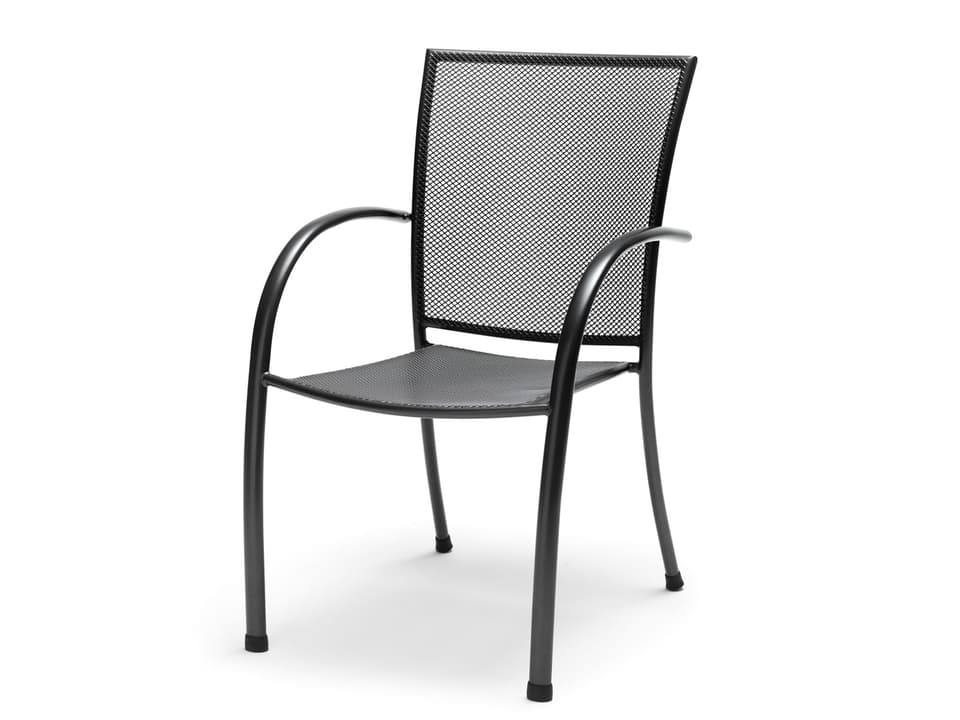 Pilano Wrought Iron Gray Dining Arm Chair Set of 6