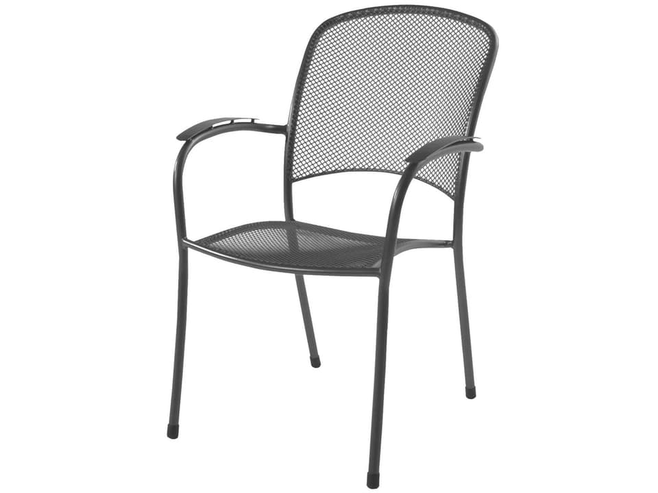 Carlo Wrought Iron Stackable Outdoor Patio Dining Arm Chair