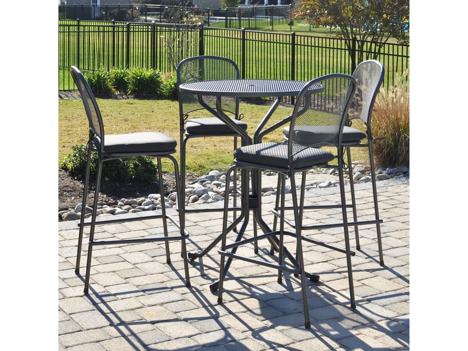 Carlo Steel 5 Piece Bar Set in Steel Gray