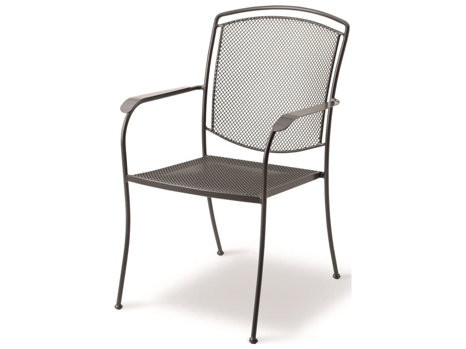 Henley Steel Gray Stackable Outdoor Dining Arm Chair