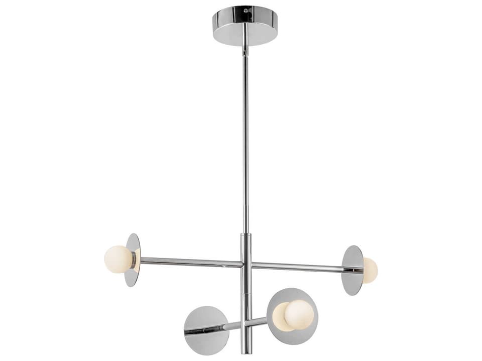 Elixir LED Chandelier in Chrome with Opal Glass