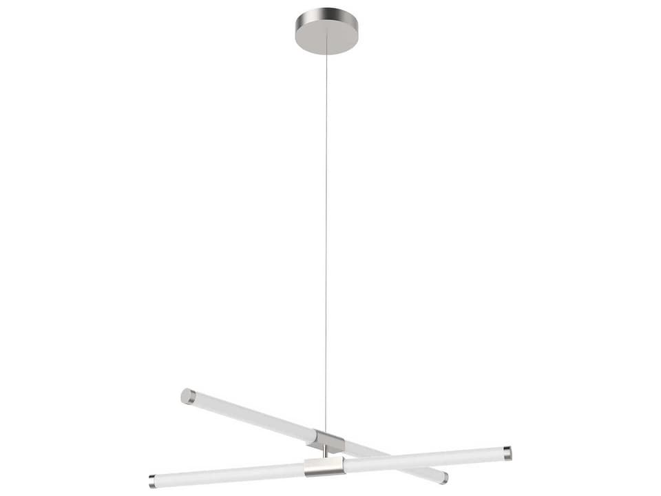 Akari 35.5-Inch LED Linear Chandelier in Brushed Nickel