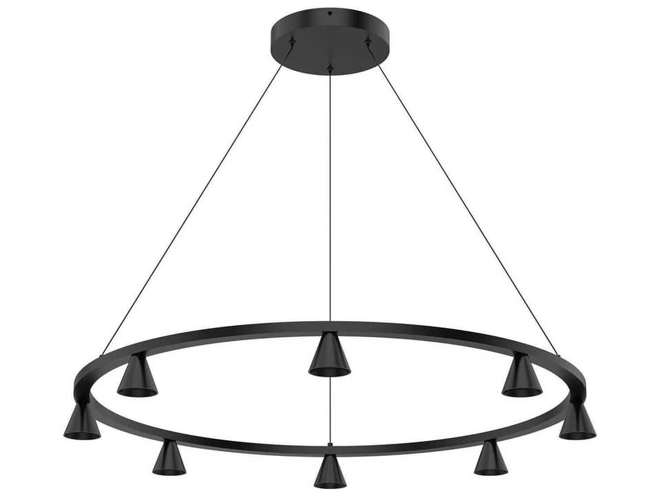 8-Light Dune LED Chandelier in Black Finish