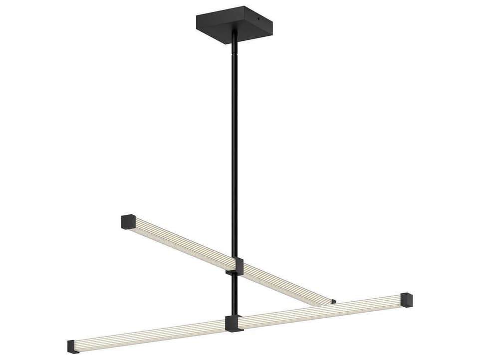 Blade 1-Light Linear LED Chandelier in Black