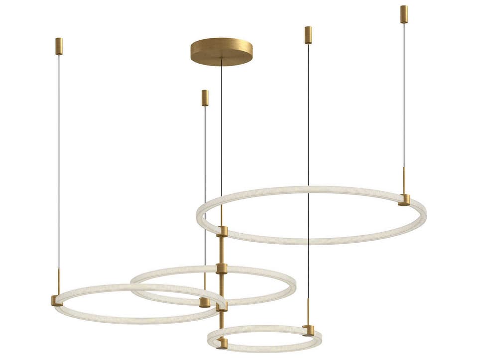 Bruni LED Chandelier in Brushed Gold with Clear Acrylic and Silicone