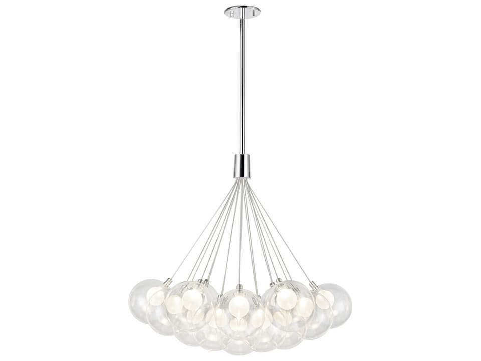 Bolla Chrome LED Chandelier with Clear Glass
