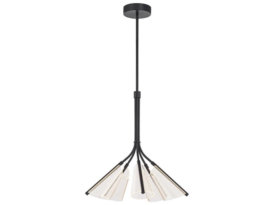 Mulberry 28 Inch LED Chandelier in Black with Light Guide