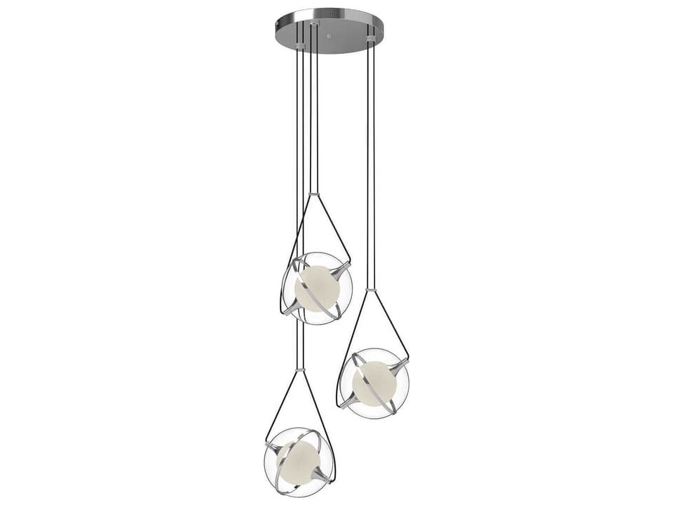 Aries Geometric Globe LED Chandelier in Chrome
