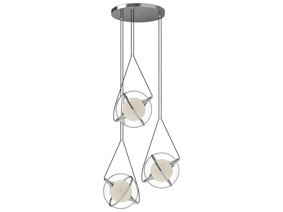 Aries Geometric Globe LED Chandelier in Chrome