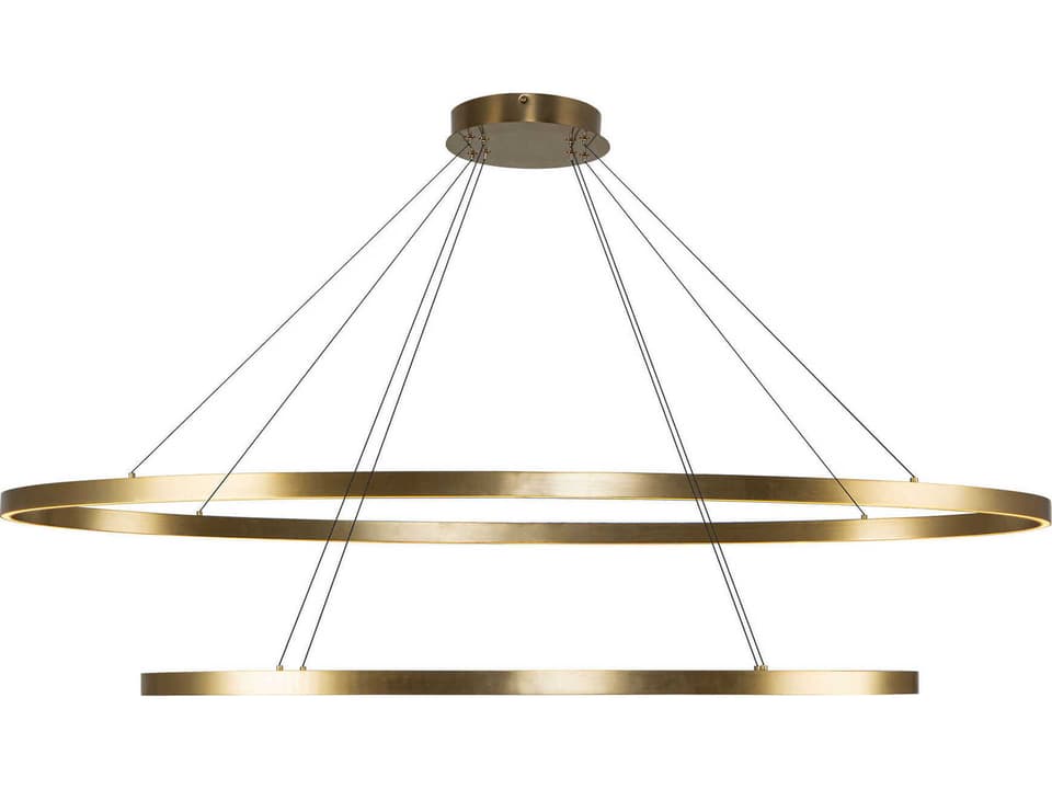 Ovale Linear LED Chandelier in Brushed Gold