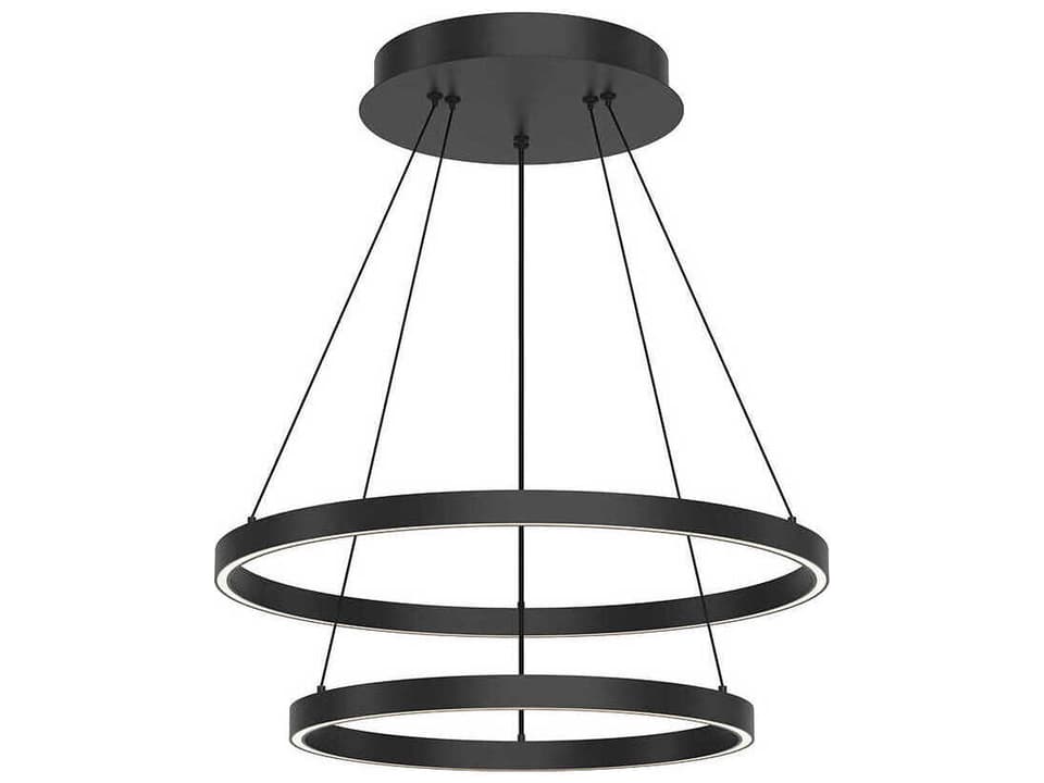 Cerchio 24-Inch 2-Tier Integrated LED Chandelier in Black